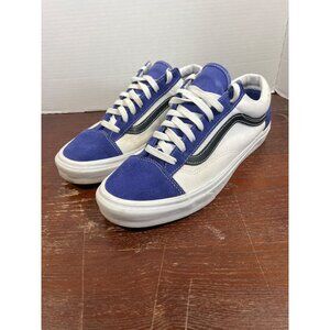 Vans Old Skool Blue & White Sneakers Size 11.5 Mens / 13 Womens Canvas & Suede